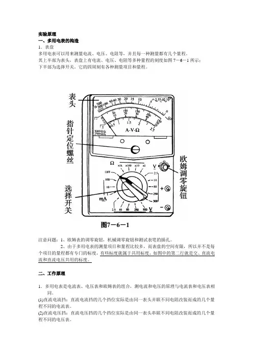 高二多用电表(万用表)深入解析