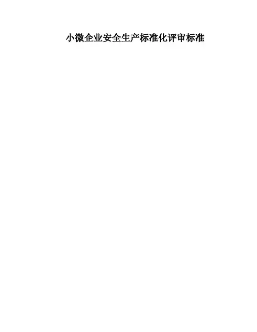 小微企业安全生产标准化评审标准
