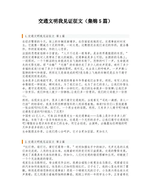 交通文明我见证征文(集锦5篇)