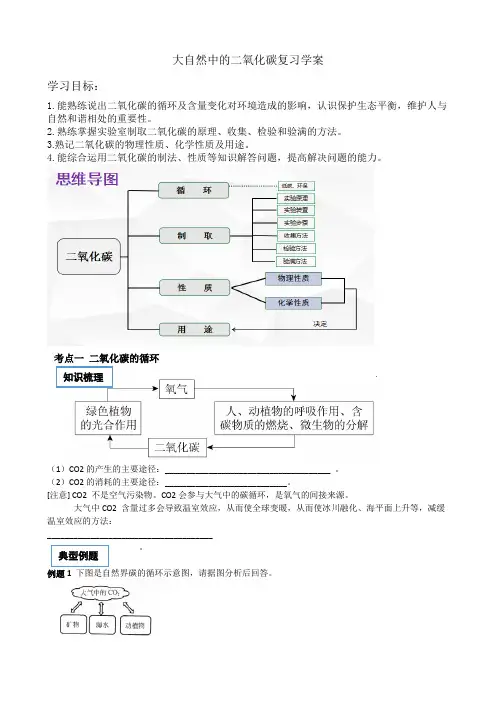 初中化学大自然中的二氧化碳学案