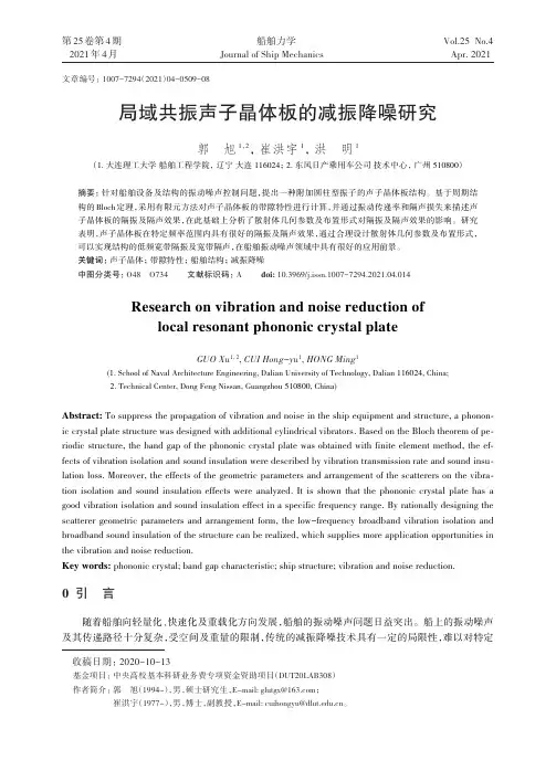 局域共振声子晶体板的减振降噪研究