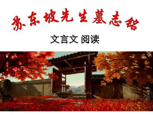 东坡先生墓志铭