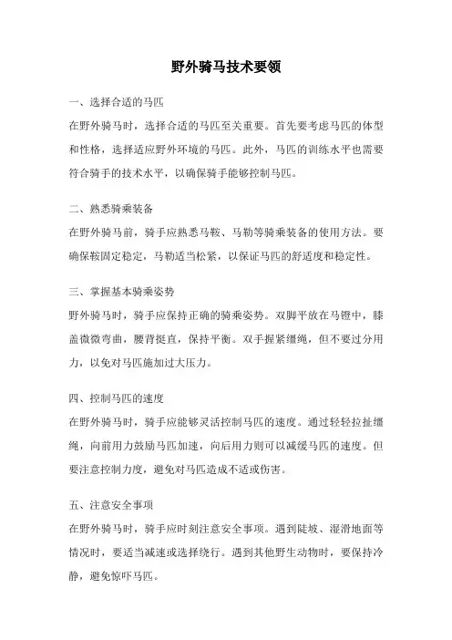 野外骑马技术要领