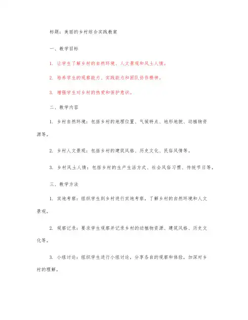 美丽的乡村综合实践教案
