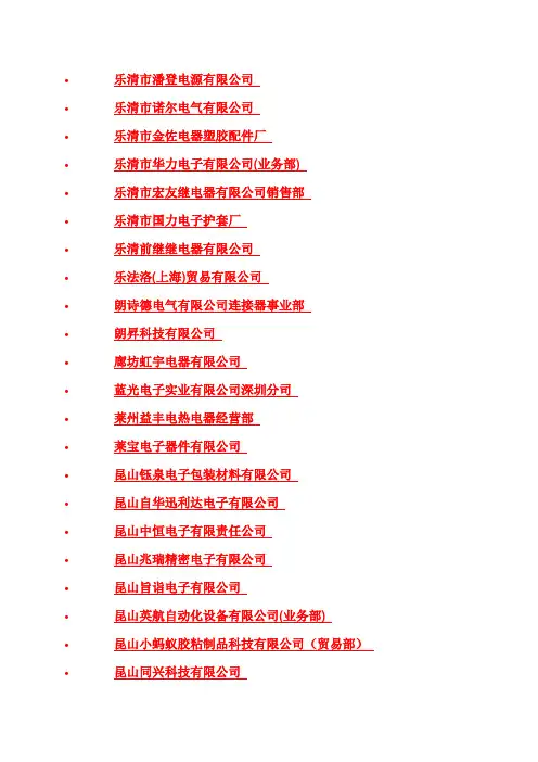 中国家电企业大全