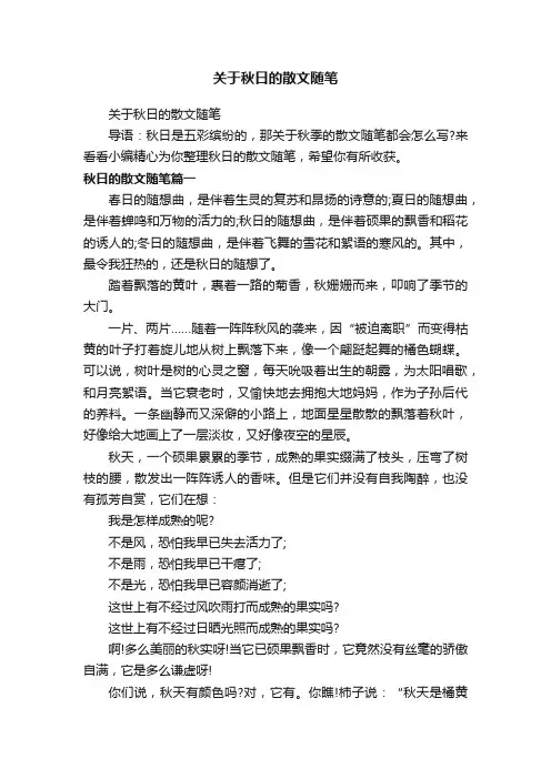 关于秋日的散文随笔