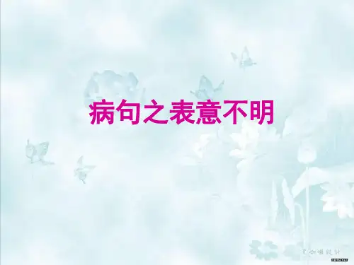病句之表意不明
