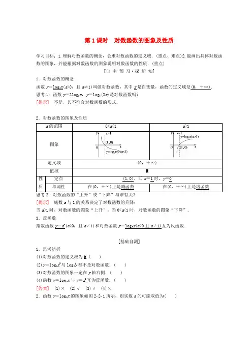 2018年秋高中数学 第二章 基本初等函数(Ⅰ)2.2 对数函数 2.2.2 对数函数及其性质 第1