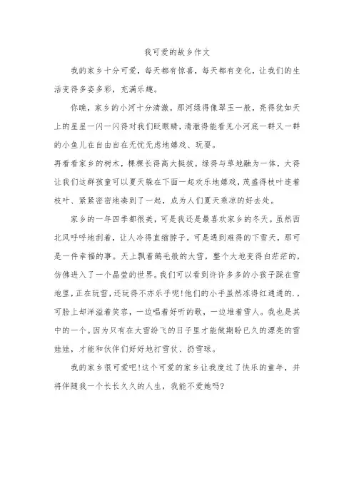 我可爱的故乡作文