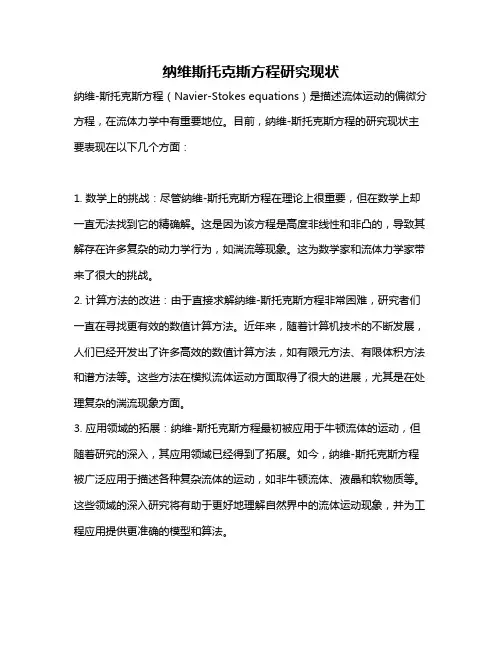 纳维斯托克斯方程研究现状