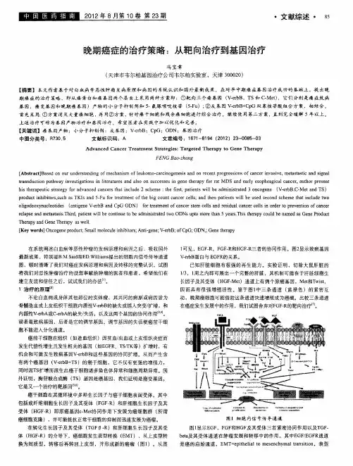 晚期癌症的治疗策略：从靶向治疗到基因治疗