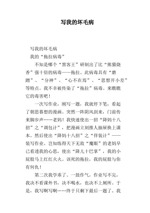 写我的坏毛病
