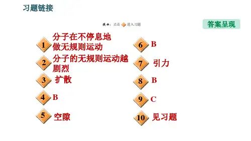 沪粤版八年级下册物理第10章10.2分子动理论的初步知识习题课件