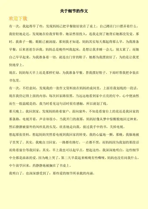 关于细节的作文