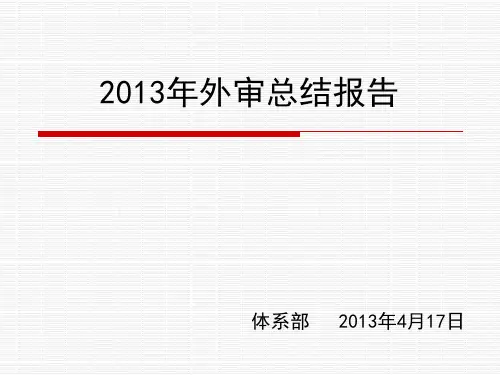 2013年外审总结报告