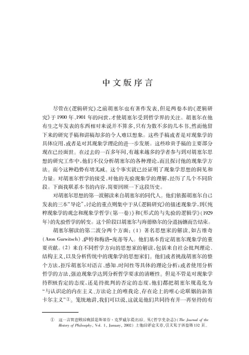 另类胡塞尔——先验现象学的视野