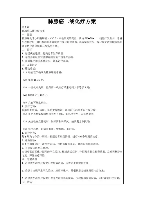 肺腺癌二线化疗方案