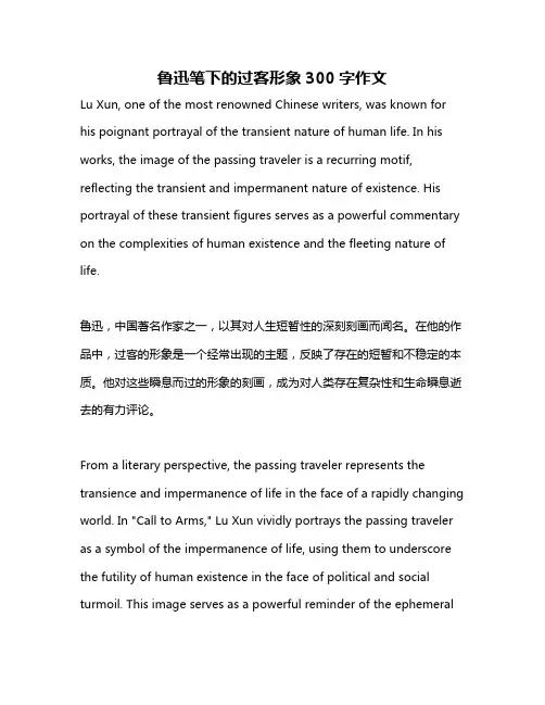 鲁迅笔下的过客形象300字作文