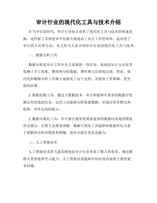 审计行业的现代化工具与技术介绍