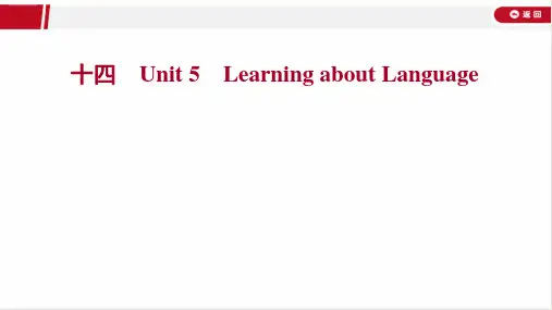 最新人教版高中必修四英语 Unit 5  Learning about Language