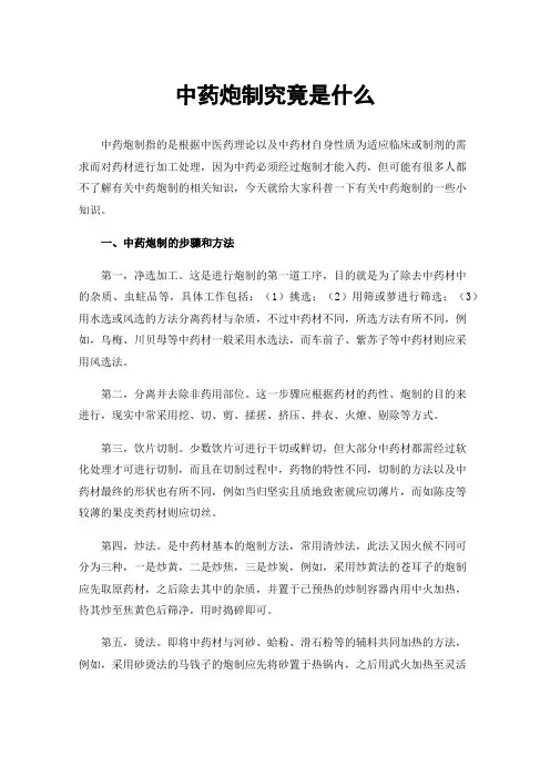 中药炮制究竟是什么