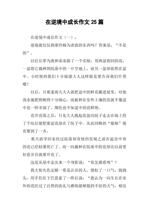 在逆境中成长作文25篇
