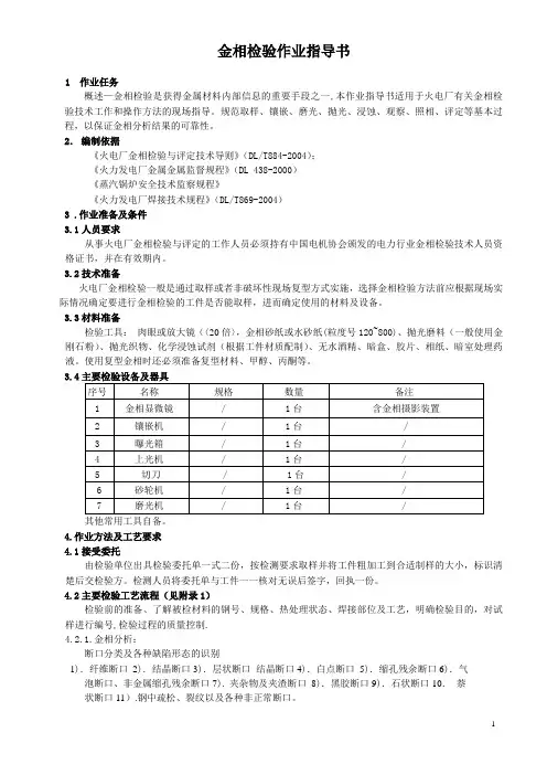 8.金相检验作业指导书