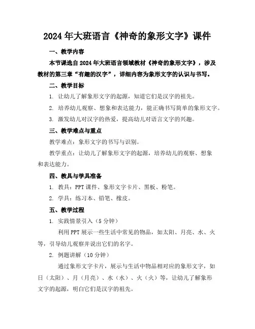 2024年大班语言《神奇的象形文字》课件
