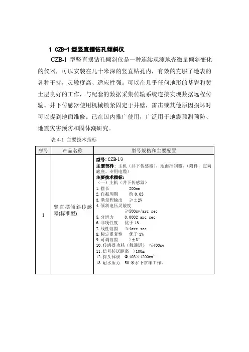 1CZB-1型竖直摆钻孔倾斜仪