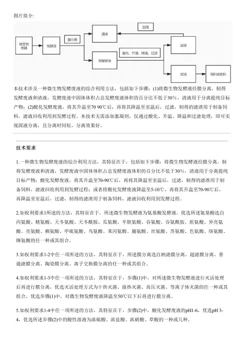 微生物发酵废液的综合利用方法与设计方案