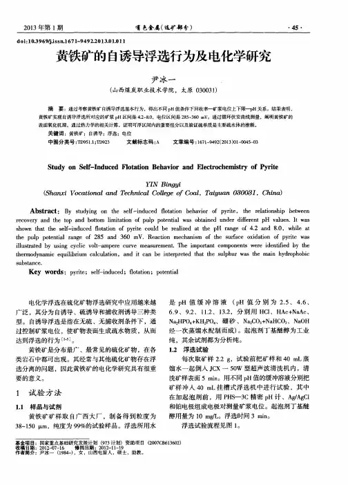 黄铁矿的自诱导浮选行为及电化学研究