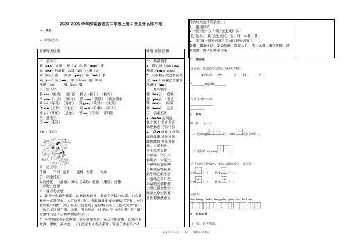 2020-2021学年部编版语文二年级上册2_我是什么练习卷