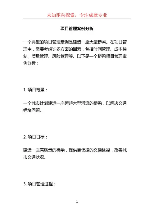 项目管理案例分析