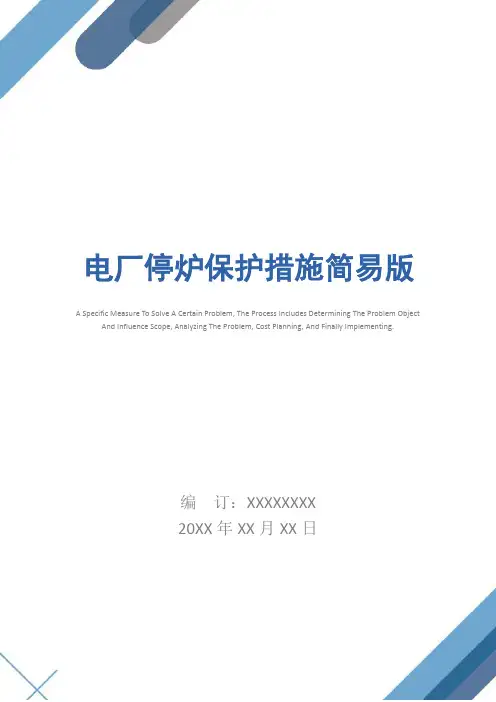 电厂停炉保护措施简易版