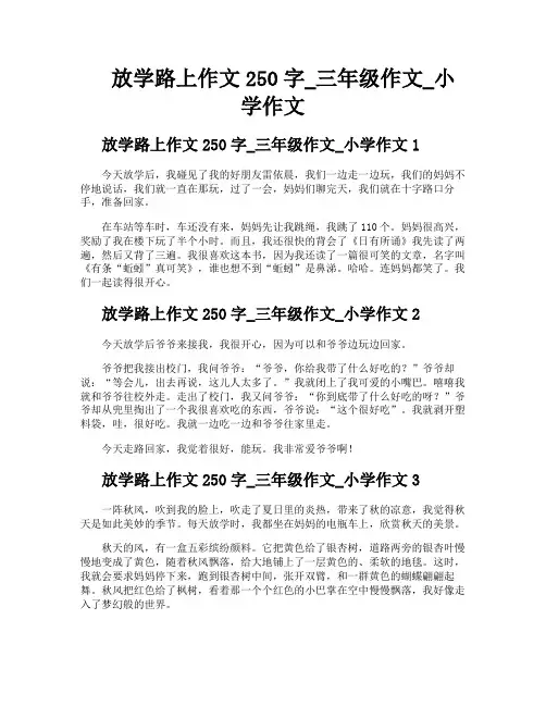 放学路上作文250字三年级作文小学作文