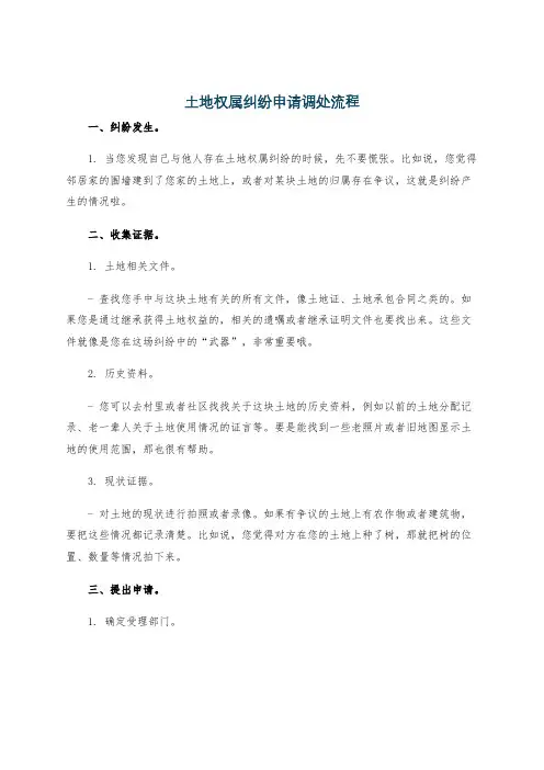 土地权属纠纷申请调处流程