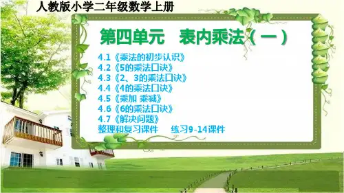 人教版小学二年级数学上册第四单元《表内乘法(一)》课文及整理和复习练习9-14课件