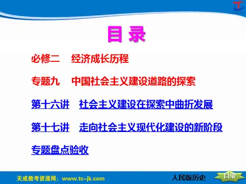 2014年创新方案高考复习资料历史人民版配套课件 专题九 中国社会主义建设道路的探索