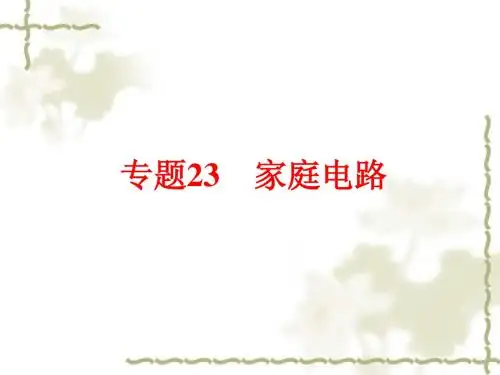 中考科学总复习：专题23《家庭电路》ppt课件