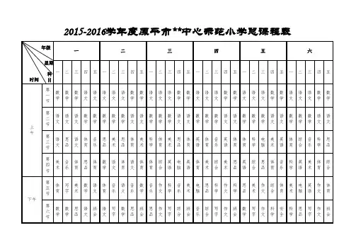 小学中心校总课程表