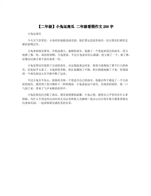 【二年级】小兔运南瓜 二年级看图作文200字