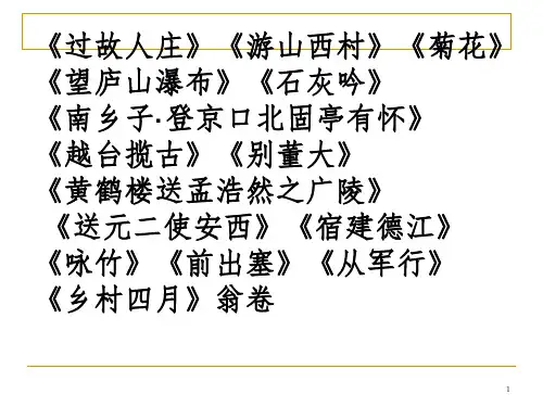 诗歌鉴赏之题材分类PowerPoint演示文稿