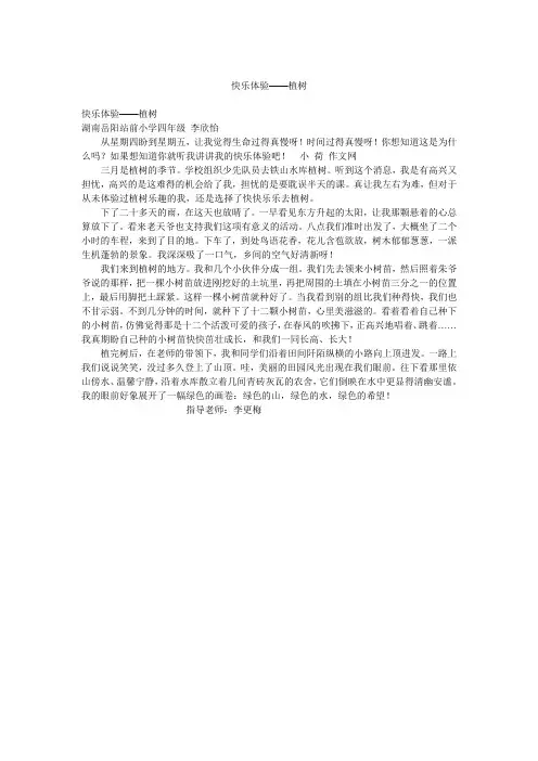 快乐体验——植树.doc