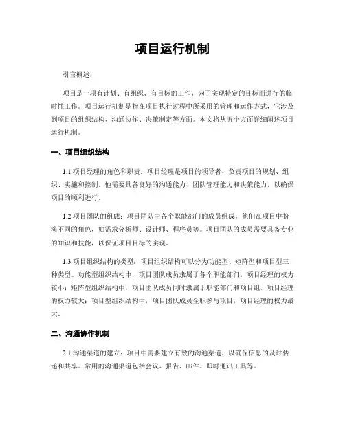 项目运行机制