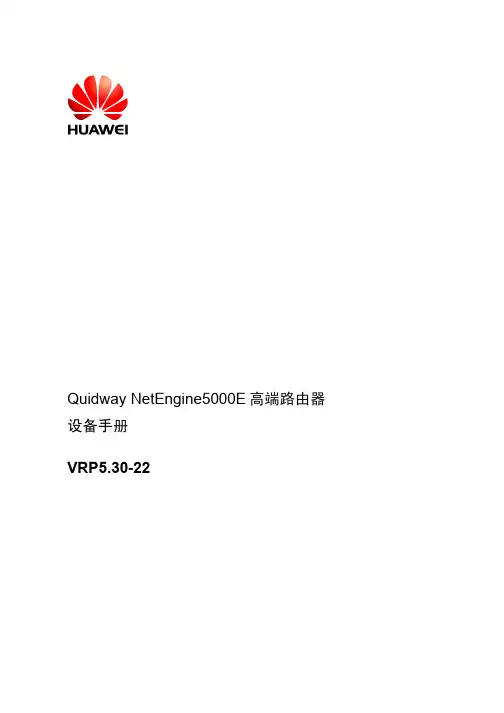 华为 Quidway NetEngine5000E 高端路由器 说明书