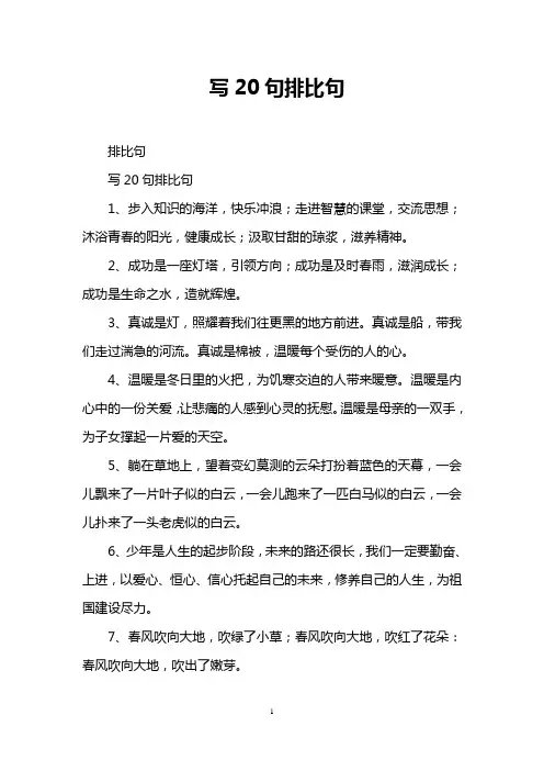 写20句排比句