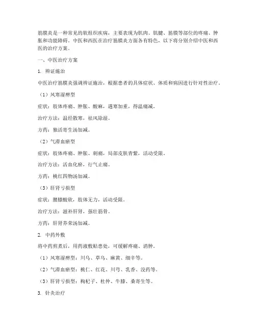 筋膜炎中医西医治疗方案