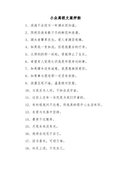 小众高级文案押韵