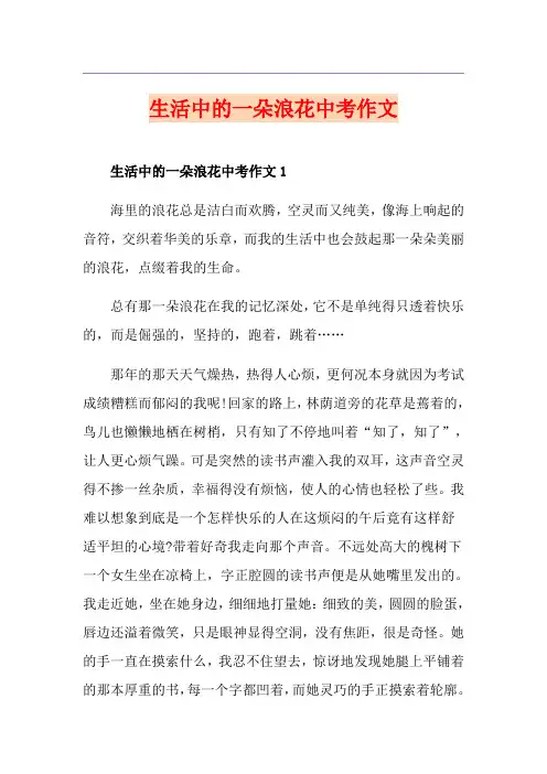 生活中的一朵浪花中考作文