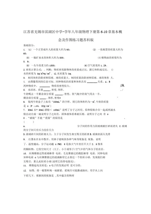 八年级物理下册第6-10章基本概念及作图练习题(无答案)苏科版.docx